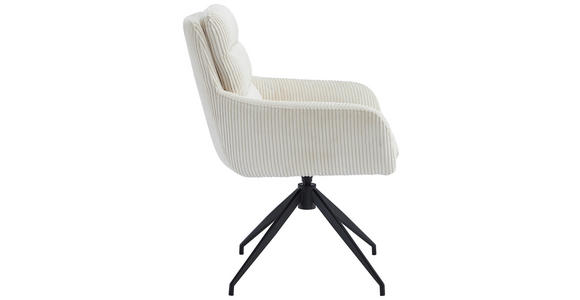 ARMLEHNSTUHL in Eisen Cord - Beige/Schwarz, Design, Textil/Metall (68/86/65cm) - Novel