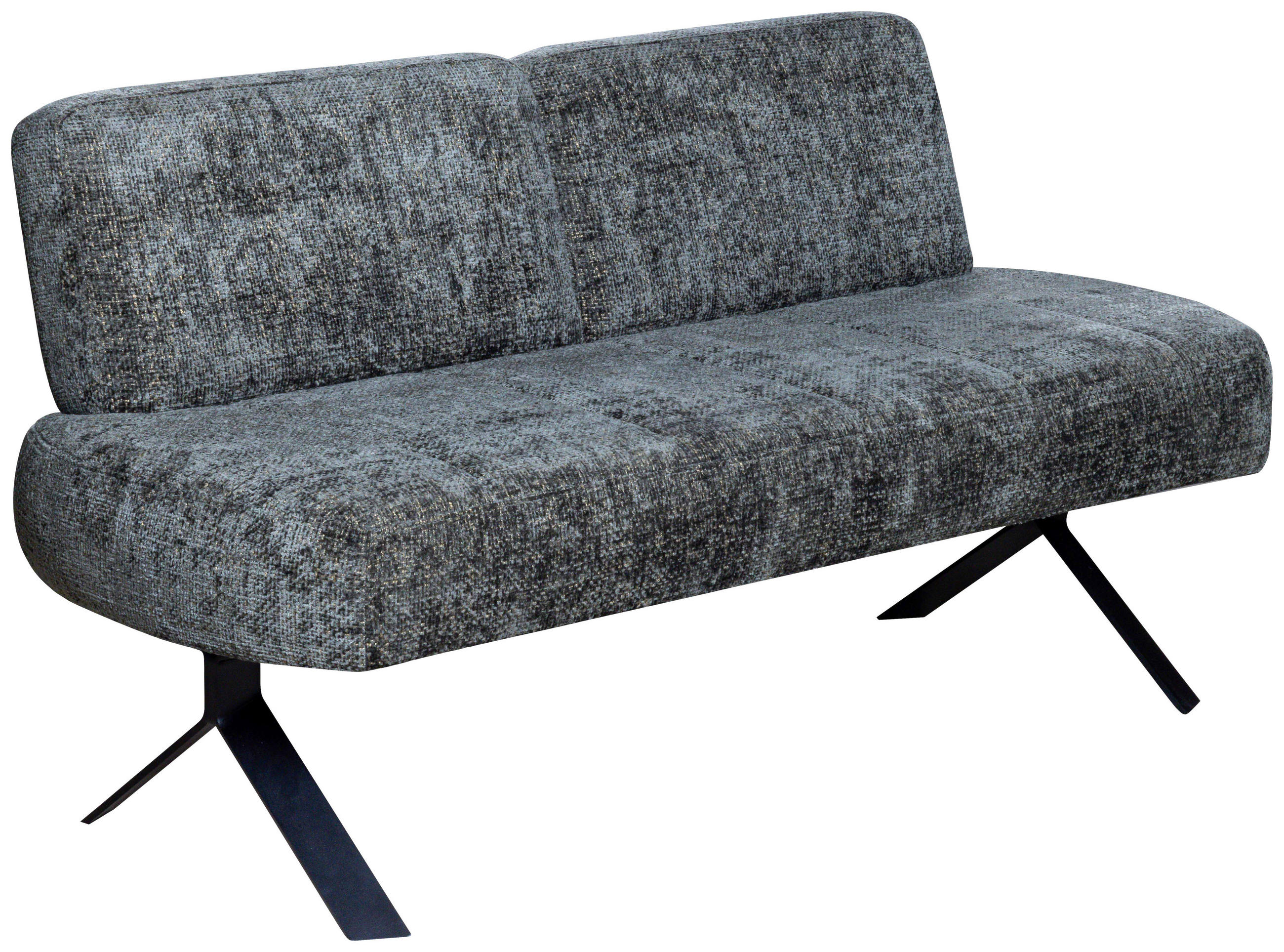 SITZBANK 162/83/71 cm Webstoff Grün  - Schwarz/Grün, MODERN, Textil/Metall (162/83/71cm) - Livetastic