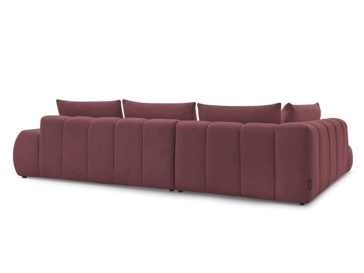 ECKSOFA Ottomane links  EVEREST Rot Flachgewebe  - Rot/Schwarz, MODERN, Kunststoff/Textil (210/352cm) - Livetastic