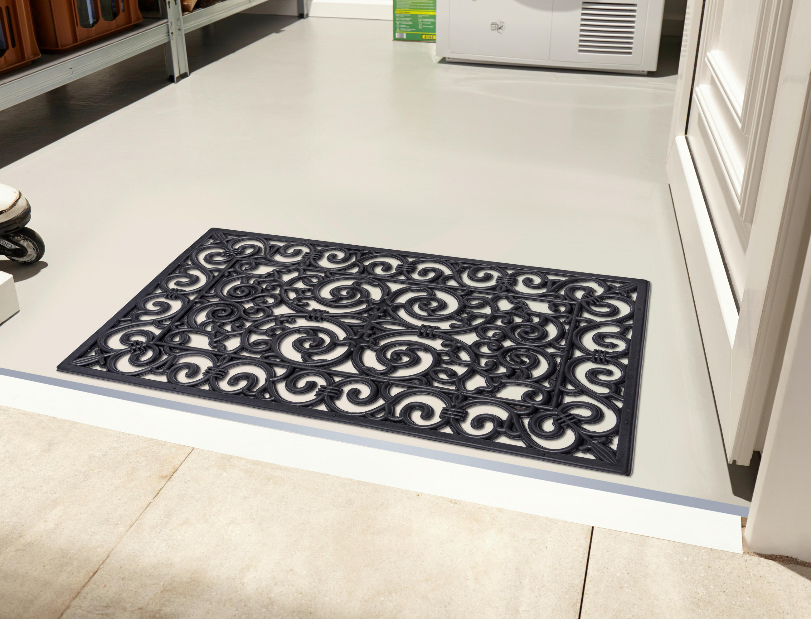 FUßMATTE  45/75 cm  Schwarz  - Schwarz, Basics, Kunststoff (45/75cm)