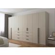 DREHTÜRENSCHRANK 400/223/61 cm,  in Champagner, 8-türig  - Champagner/Schwarz, Basics, Holzwerkstoff/Metall (400/223/61cm) - Novel