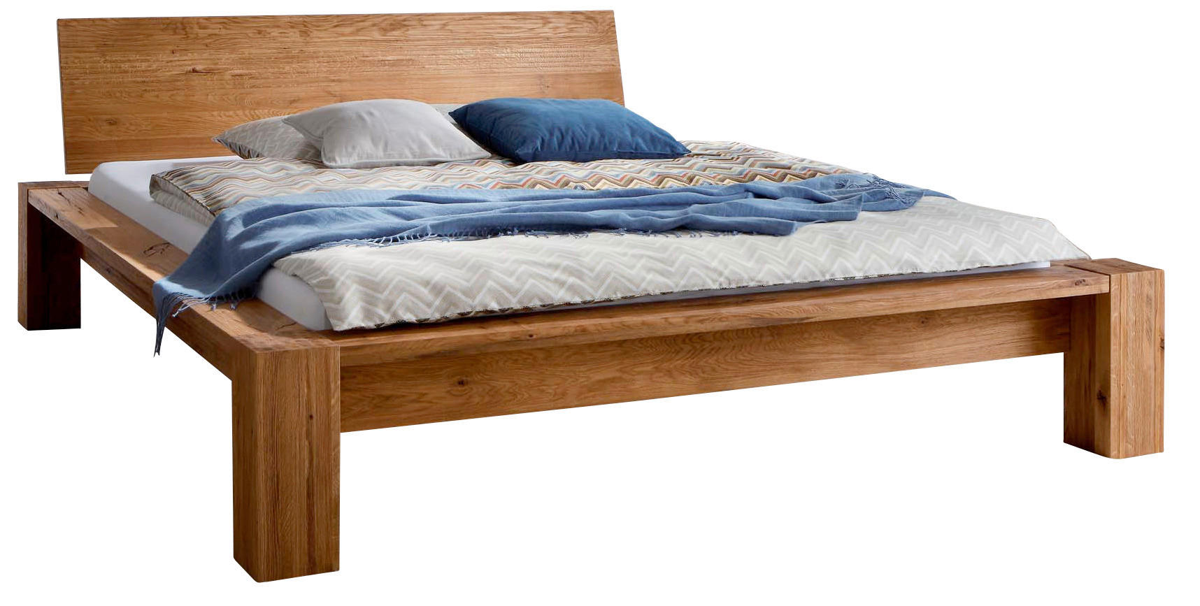 BALKENBETT 180/200 cm,  in Eichefarben,  - Eichefarben, Design, Holz (180/200cm) - Hasena