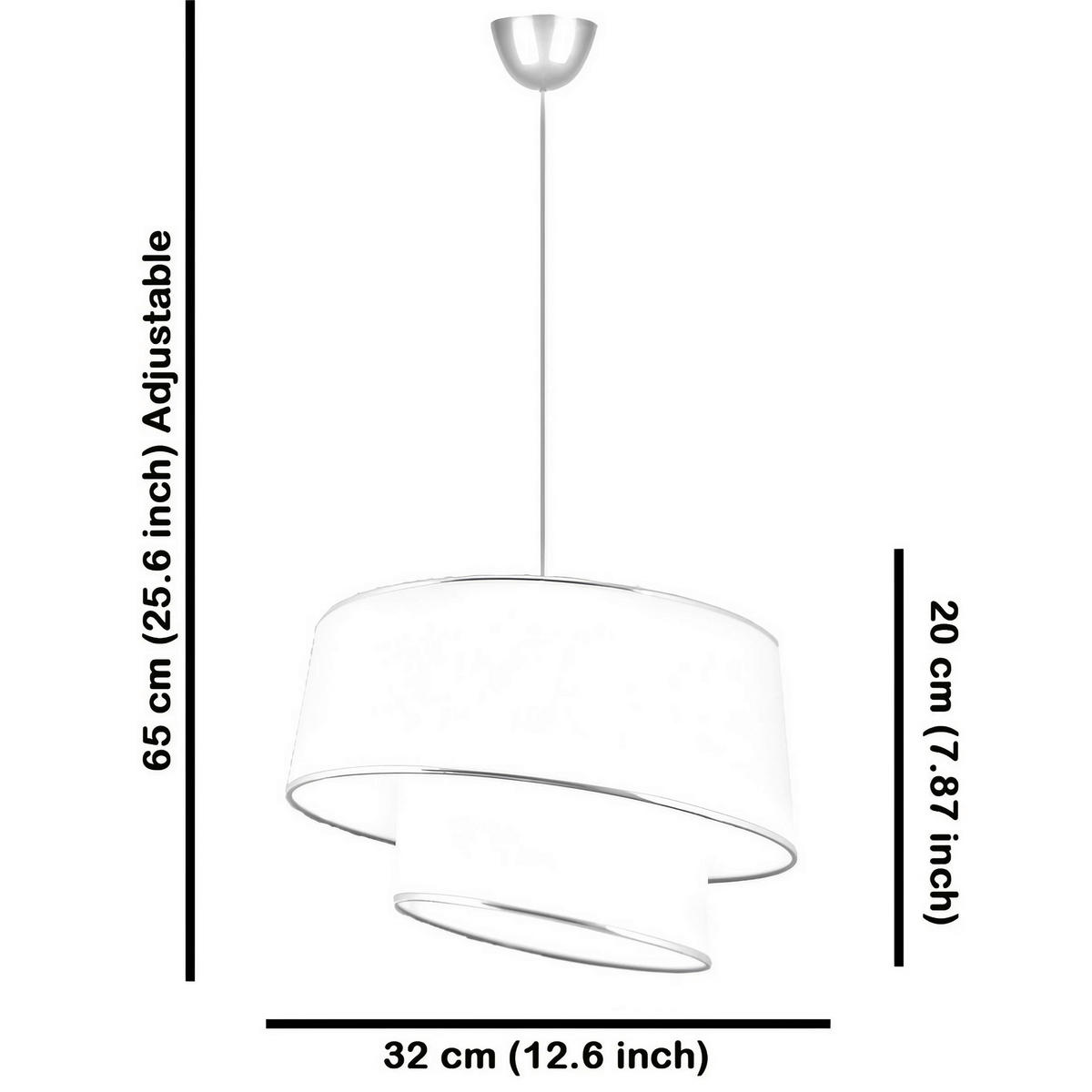 HÄNGELEUCHTE 32/65 cm   - Beige, Design, Textil/Metall (32/65cm) - P & B