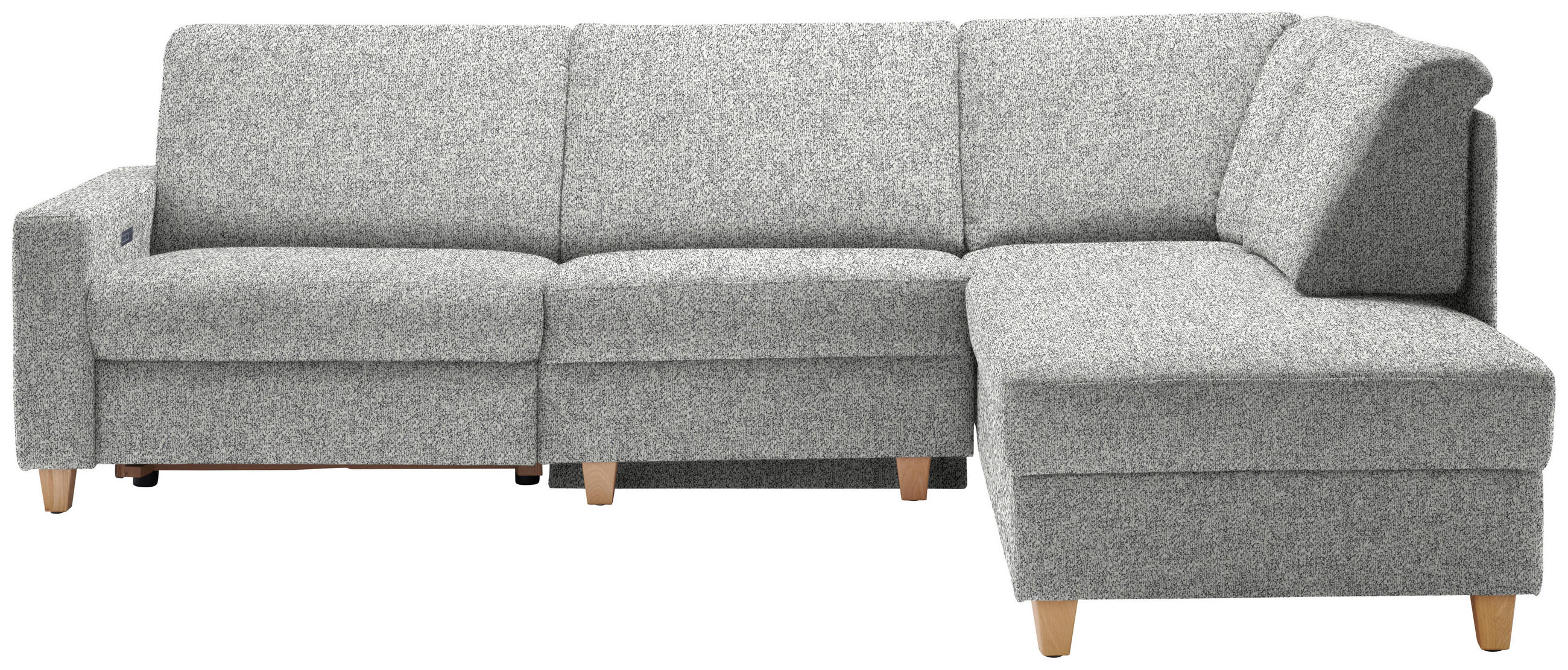 ECKSOFA  in Mikrovelours Naturfarben  261/203 cm  - Eichefarben/Naturfarben, KONVENTIONELL, Holz/Textil (261/203cm) - Sedda