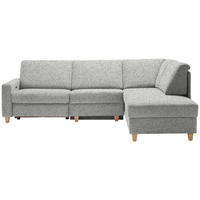 ECKSOFA  in Mikrovelours Naturfarben  261/203 cm  - Eichefarben/Naturfarben, KONVENTIONELL, Holz/Textil (261/203cm) - Sedda