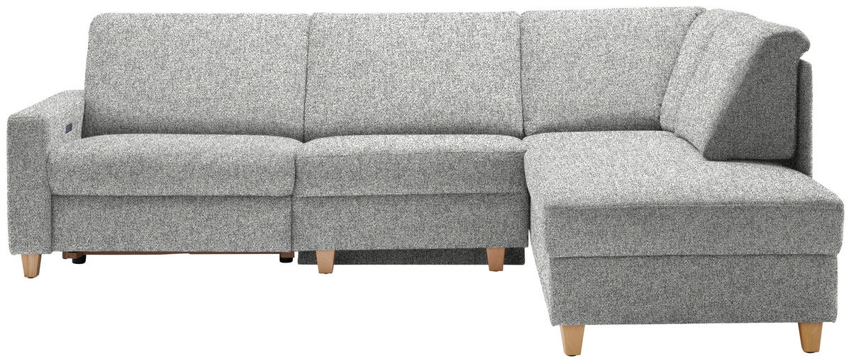 ECKSOFA  in Mikrovelours Naturfarben  261/203 cm  - Eichefarben/Naturfarben, KONVENTIONELL, Holz/Textil (261/203cm) - Sedda