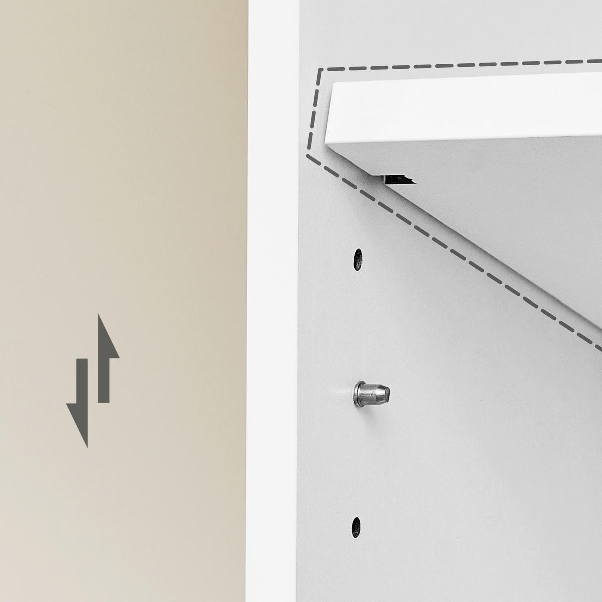 REGAL Weiß  - Schwarz/Weiß, Trend, Holzwerkstoff/Metall (31,8/175/24cm) - Boxxx