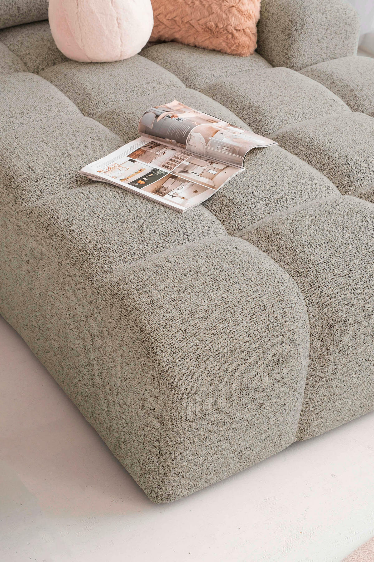 ECKSOFA Grau  - Schwarz/Grau, Design, Textil (338/184cm) - MID.YOU