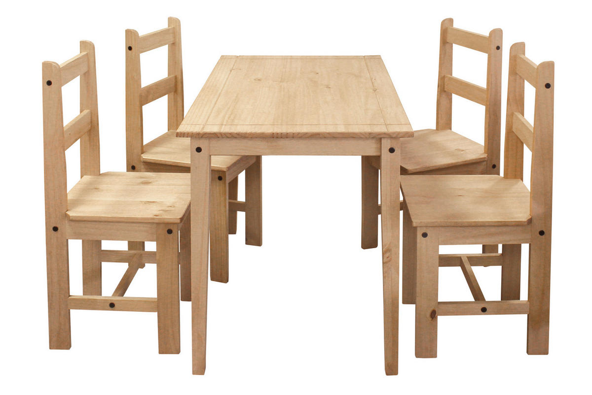 TISCHGRUPPE Naturfarben, Honig  - Naturfarben/Honig, Natur, Holz (108/65/76cm) - Livetastic