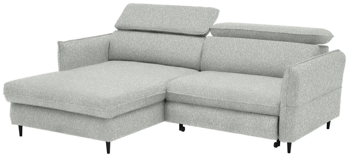 ECKSOFA inkl. Funktionen Ecru Struktur  - Ecru/Schwarz, Design, Holz/Textil (185/232cm) - Stylife