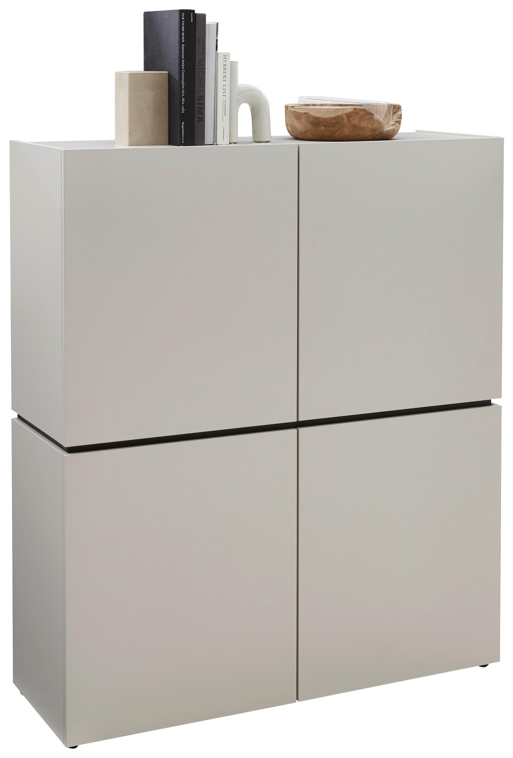 HIGHBOARD  in 115/135/40 cm  - Kaschmir/Schwarz, Design, Holzwerkstoff/Kunststoff (115/135/40cm) - Voleo