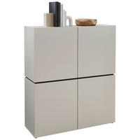 FÉLMAGAS SZEKRÉNY 115/135/40 cm  - kasmírszínű/fekete, Design, műanyag/faalapú anyag (115/135/40cm) - Voleo