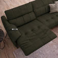 ECKSOFA in Echtleder Olivgrün  313/165 cm  - Beige/Schwarz, Design, Leder/Metall (313/165cm) - Emilio Belluti