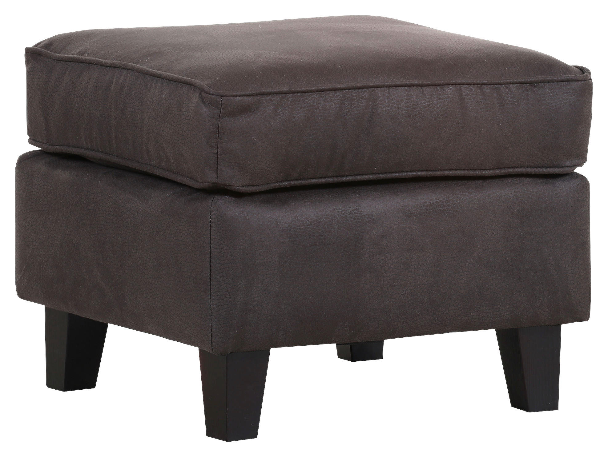 HOCKER Lederlook Dunkelbraun  - Dunkelbraun, Basics, Holz/Textil (50/45/50cm)