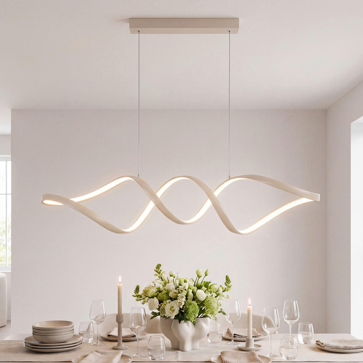 LED SVJETILJKA VISEĆA    100/22/120 cm    Brownsville  - boje pijeska, Design, metal/plastika (100/22/120cm) - Novel