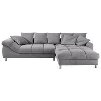 ECKSOFA Grau, Silberfarben Webstoff  - Silberfarben/Grau, Design, Textil/Metall (337/228cm) - Carryhome