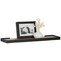 VÄGGHYLLA 60/3/15 cm  - svart/ekfärgad, Basics, metall/trämaterial (60/3/15cm) - Xora