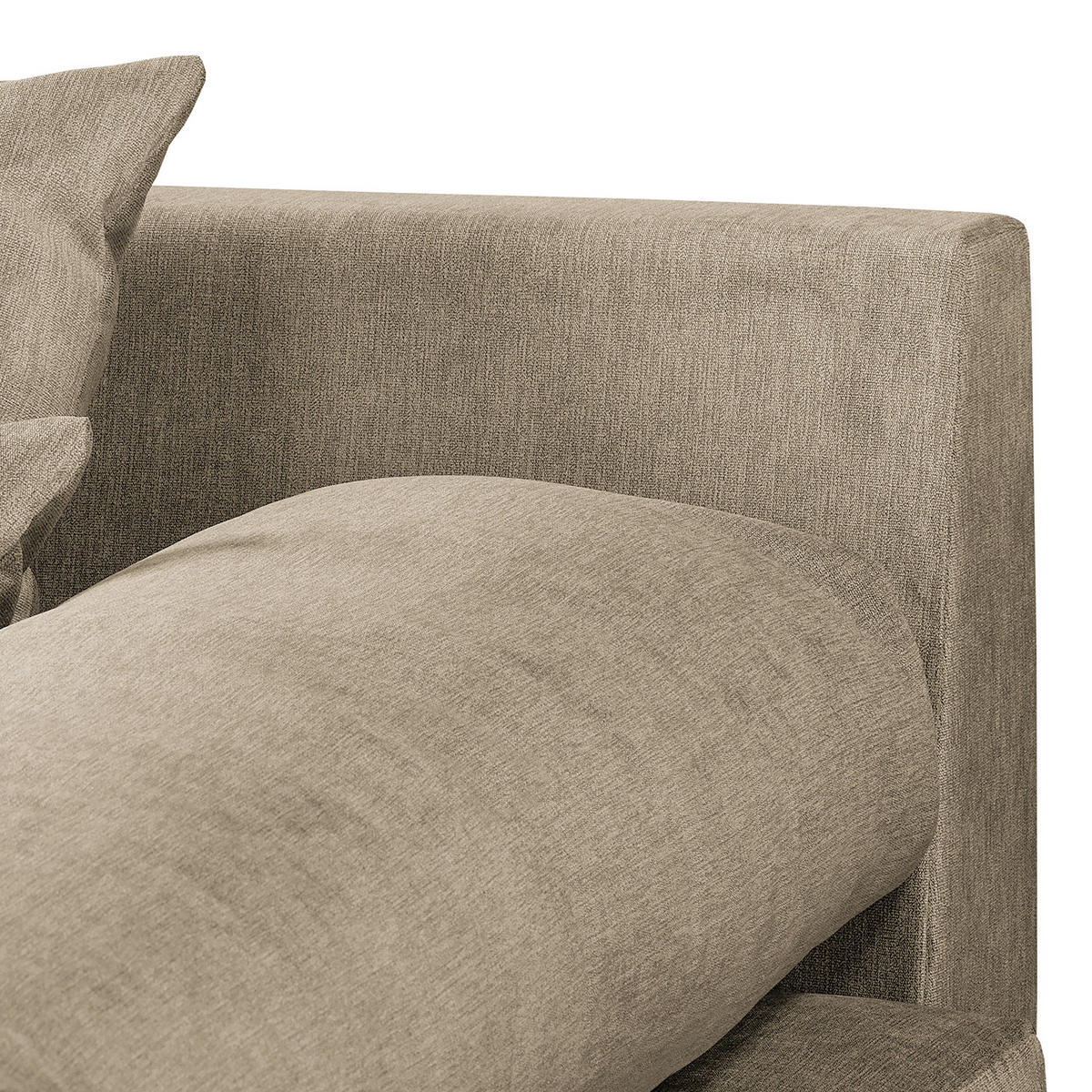 ECKSOFA Naomi Cappuccino Mikrofaser Rückenkissen  - Schwarz/Cappuccino, Design, Kunststoff/Textil (284/243cm) - P & B