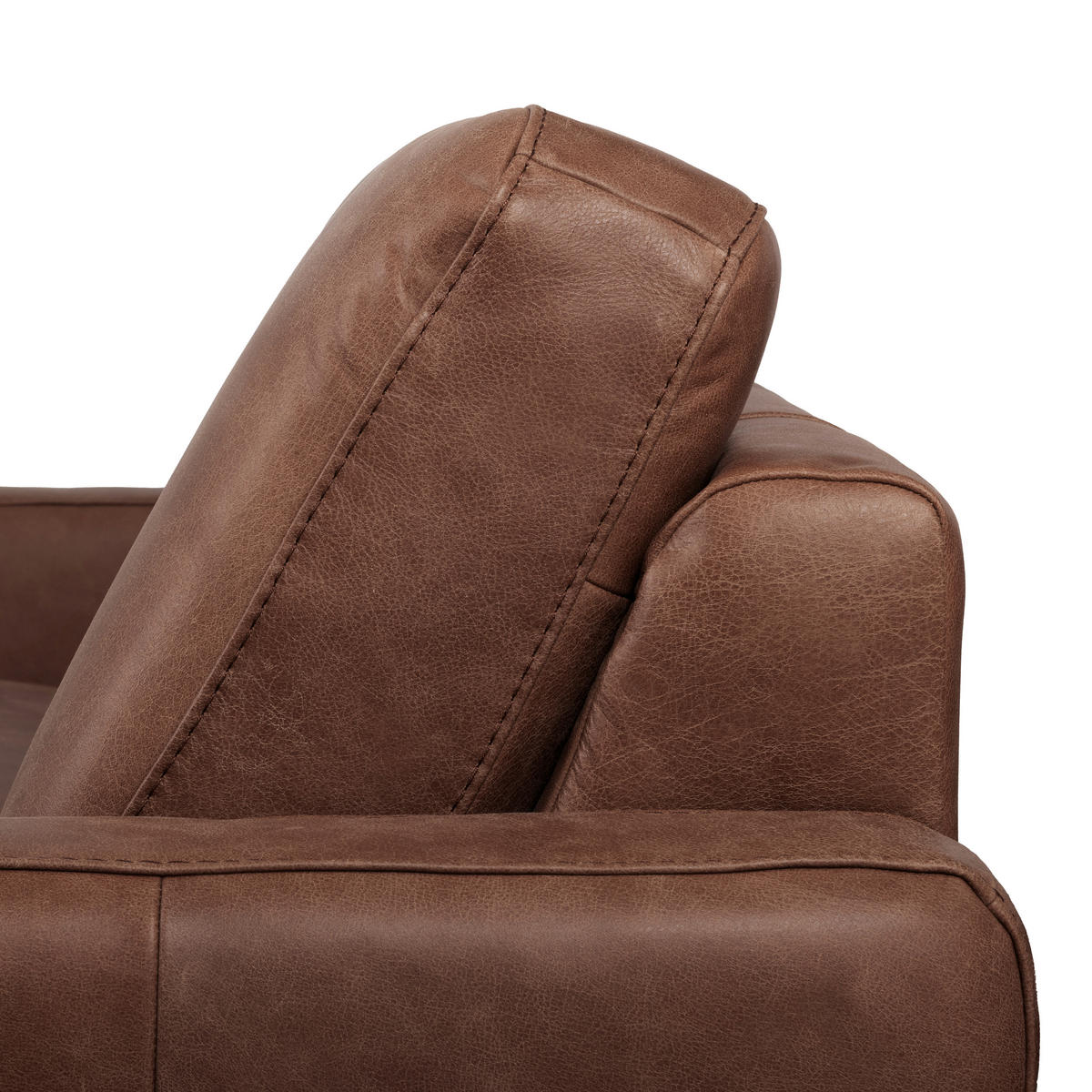 Canapea Cu 2 Locuri, piele, maro închis - maro închis/negru cromat, Design, metal/piele (157/85/92cm) - Livetastic