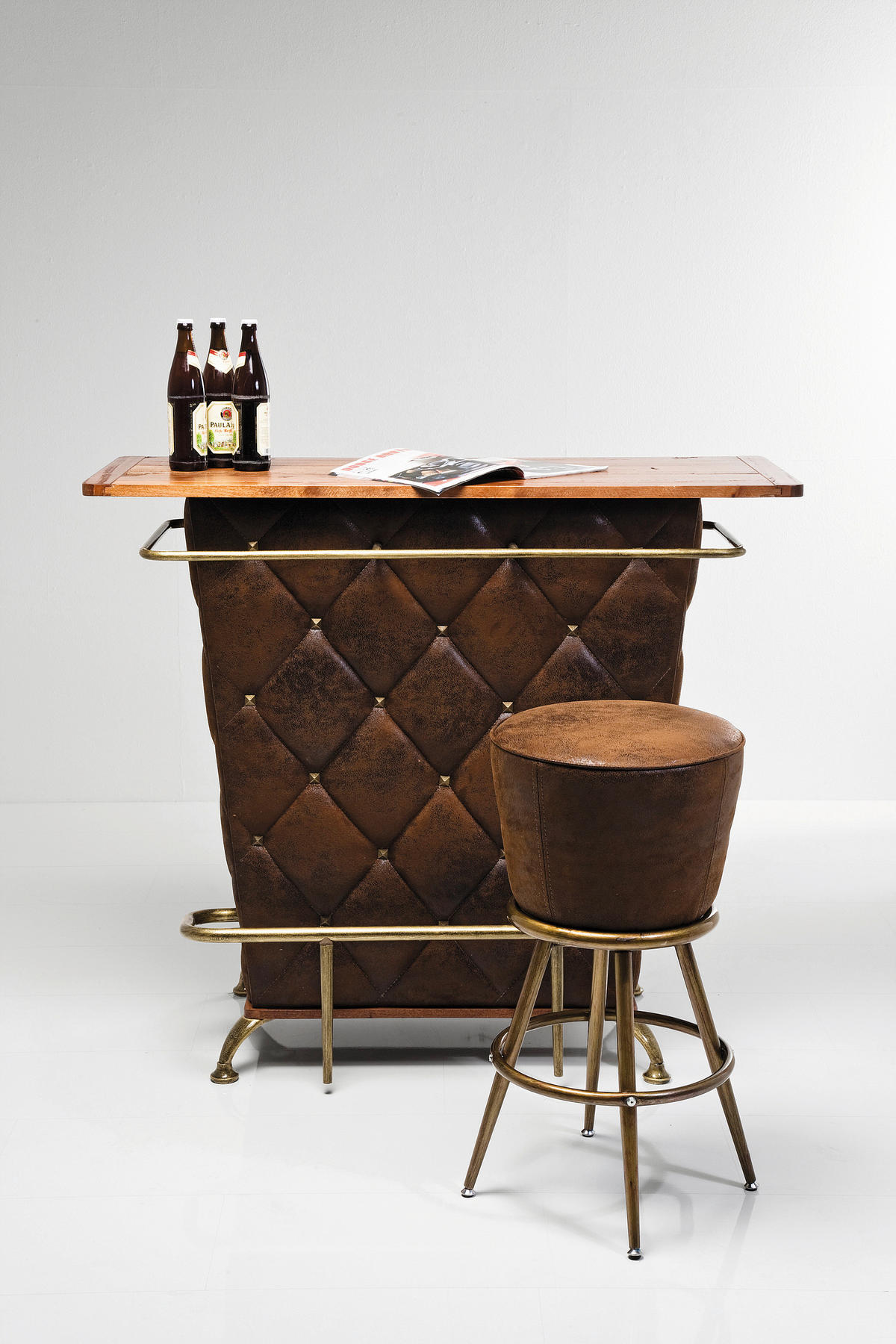 TRESENSTUHL in Braun, Goldfarben  - Goldfarben/Braun, Design, Textil/Metall (48/74/48cm)