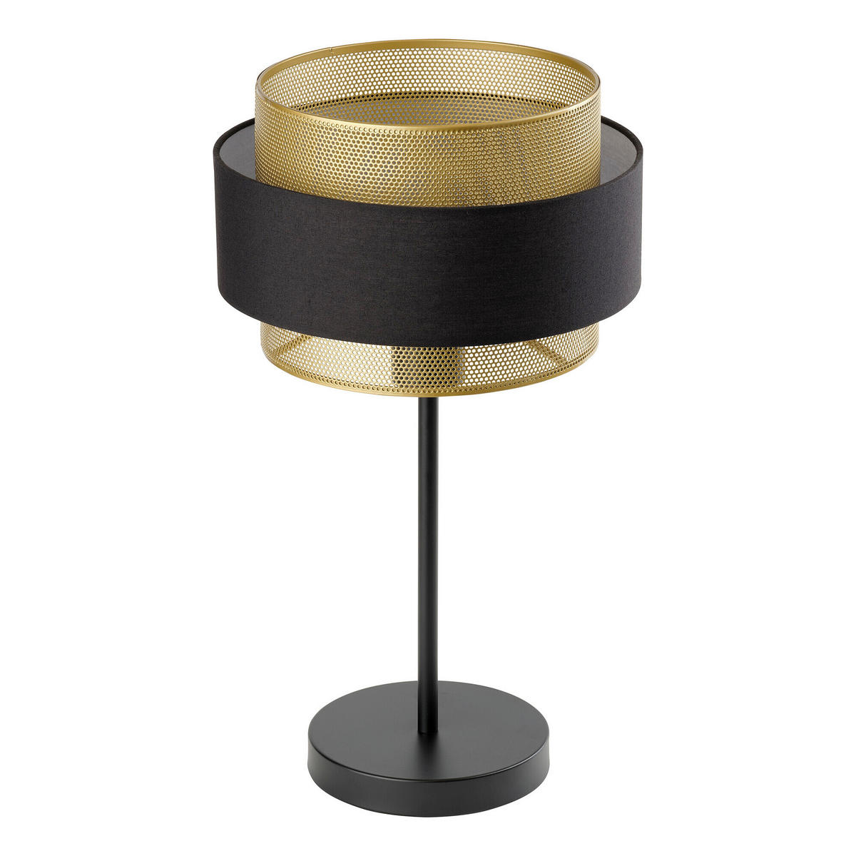 TISCHLEUCHTE 25/44 cm   - Goldfarben/Schwarz, KONVENTIONELL, Textil/Metall (25/44cm) - Osram
