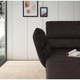 ECKSOFA Mokka Flachgewebe  - Schwarz/Mokka, Design, Textil/Metall (176-217/279-327cm) - Dieter Knoll
