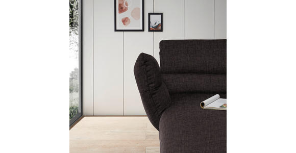 ECKSOFA Mokka Flachgewebe  - Schwarz/Mokka, Design, Textil/Metall (176-217/279-327cm) - Dieter Knoll