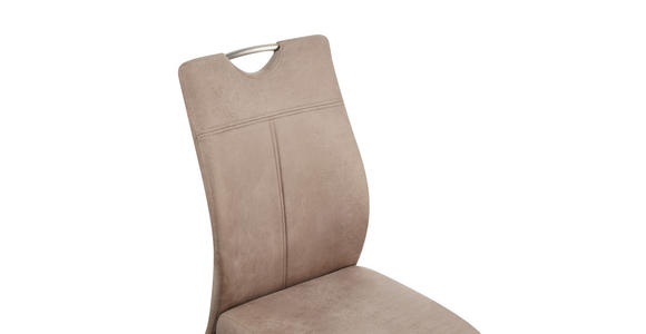 SCHWINGSTUHL  in Edelstahl Mikrofaser  - Edelstahlfarben/Naturfarben, Design, Textil/Metall (43/97/57cm) - Carryhome