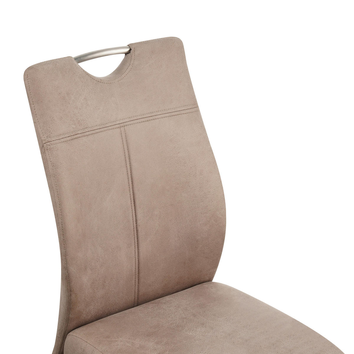 NIHAJNI STOL, kovina, tekstil naravne barve, barve nerjavečega jekla  - barve nerjavečega jekla/naravne barve, Design, kovina/tekstil (43/97/57cm) - Carryhome