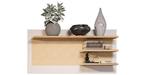 WOHNWAND  in Kaschmir, Eiche Artisan  330/208/53 cm  - Kaschmir/Eiche Artisan, ROMANTIK / LANDHAUS, Glas/Holzwerkstoff (330/208/53cm) - Landscape