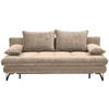 SCHLAFSOFA Samt Beige  - Beige/Schwarz, Design, Textil/Metall (205/79-96/85cm) - Novel