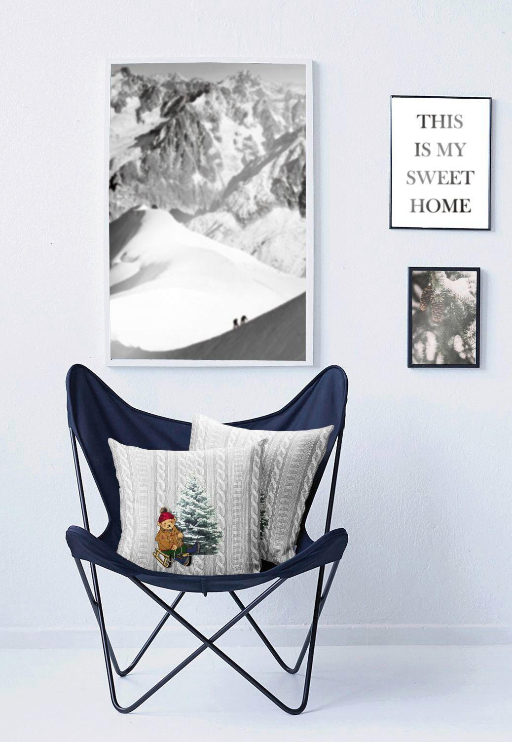 KISSENHÜLLE Winterwelt 46/46 cm  - Grau, Basics, Textil (46/46cm) - X-Mas