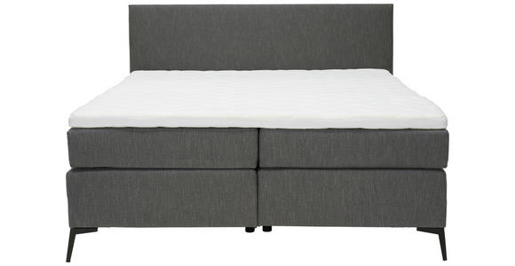 BOXSPRINGBETT 160/200 cm in Anthrazit, Schwarz - Anthrazit/Schwarz, Design, Textil/Metall (160/200cm) - Hom`in
