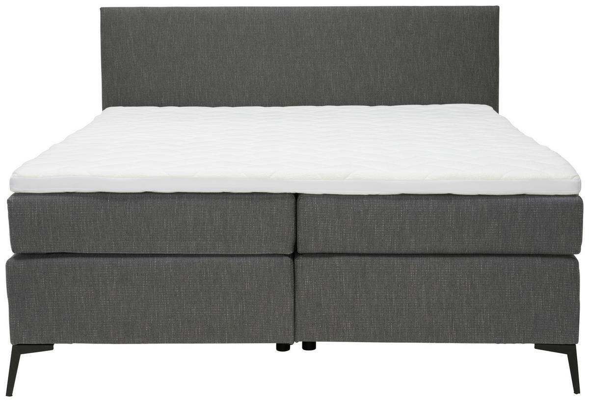 BOXSPRINGBETT 160/200 cm  in Anthrazit, Schwarz  - Anthrazit/Schwarz, Design, Textil/Metall (160/200cm) - Hom`in