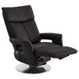 RELAXSESSEL in Leder Dunkelbraun  - Edelstahlfarben/Dunkelbraun, Design, Leder/Metall (78/112/85cm) - Cantus