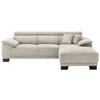 ECKSOFA in Cord Naturfarben  - Schwarz/Naturfarben, Design, Holz/Textil (270/174cm) - Pure Home Lifestyle