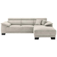 ECKSOFA in Cord Naturfarben  - Schwarz/Naturfarben, Design, Holz/Textil (270/174cm) - Pure Home Lifestyle