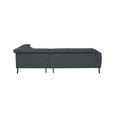 ECKSOFA in Chenille Grau  280/205 cm  - Schwarz/Grau, Design, Textil/Metall (280/205cm) - Xora