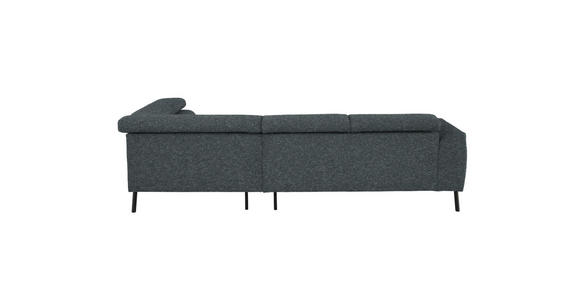 ECKSOFA in Chenille Grau 280/205 cm - Schwarz/Grau, Design, Textil/Metall (280/205cm) - Xora