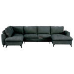 WOHNLANDSCHAFT Grau Chenille  - Schwarz/Grau, KONVENTIONELL, Textil/Metall (188/340/160cm) - Xora