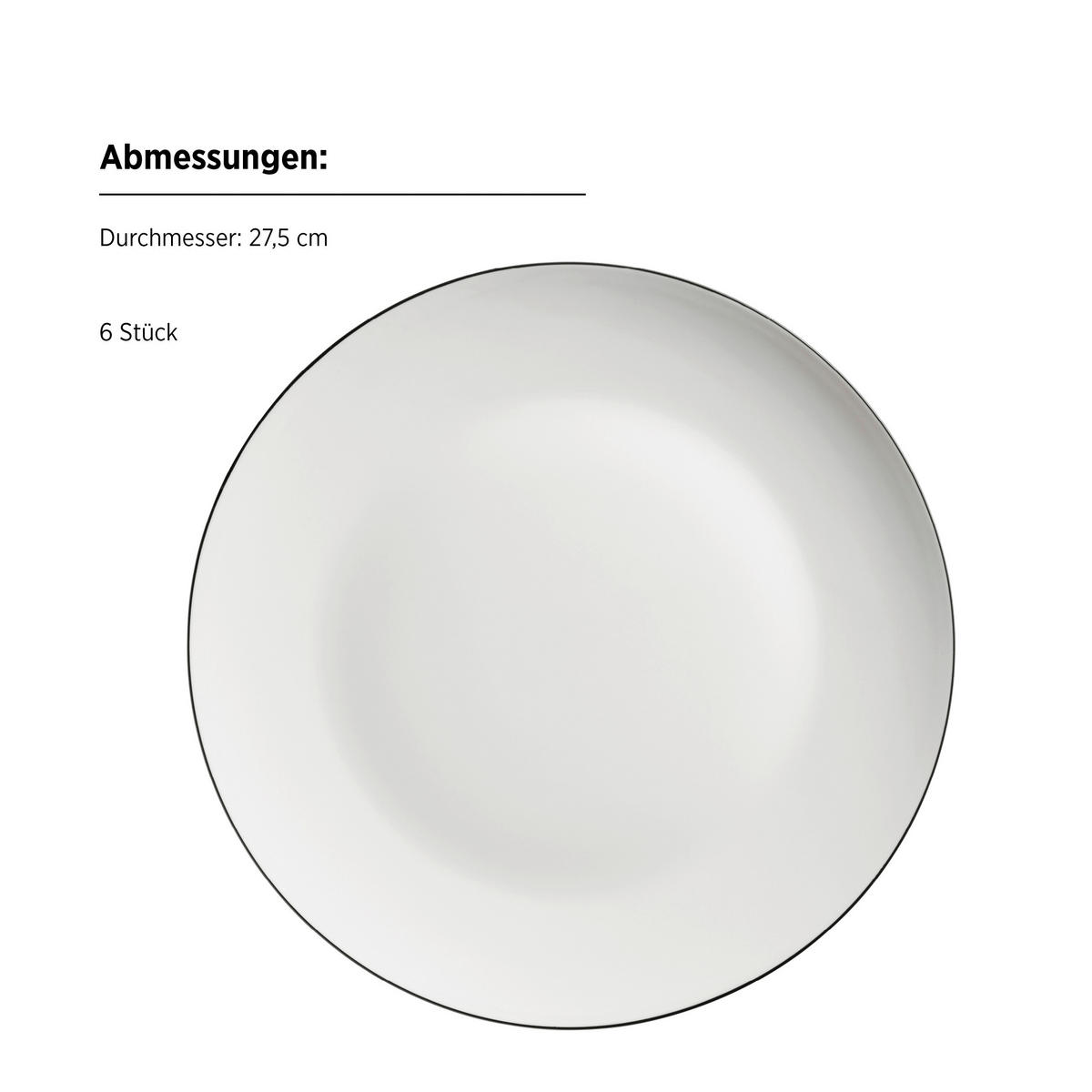 TAFELSERVICE Felise 12-teilig  - Schwarz/Weiß, Trend, Keramik - Mäser