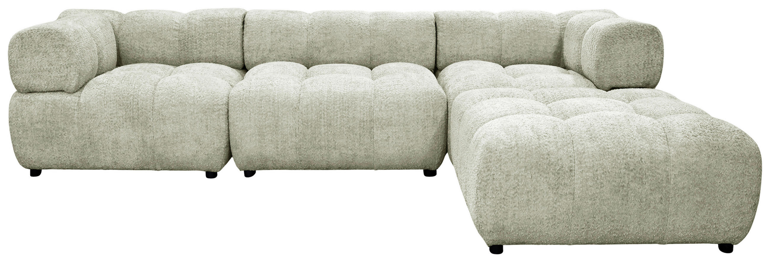ECKSOFA ZAK in Bouclé Beige  280/186 cm  - Beige/Schwarz, Design, Kunststoff/Textil (280/186cm) - MID.YOU
