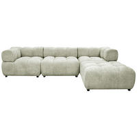 ECKSOFA ZAK in Bouclé Beige  280/186 cm  - Beige/Schwarz, Design, Kunststoff/Textil (280/186cm) - MID.YOU