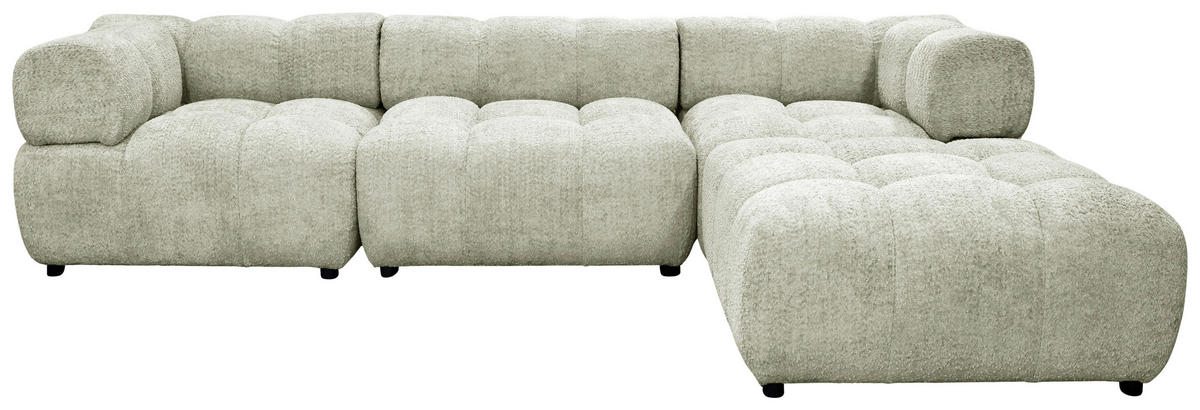 ECKSOFA ZAK in Bouclé Beige  280/186 cm  - Beige/Schwarz, Design, Kunststoff/Textil (280/186cm) - MID.YOU