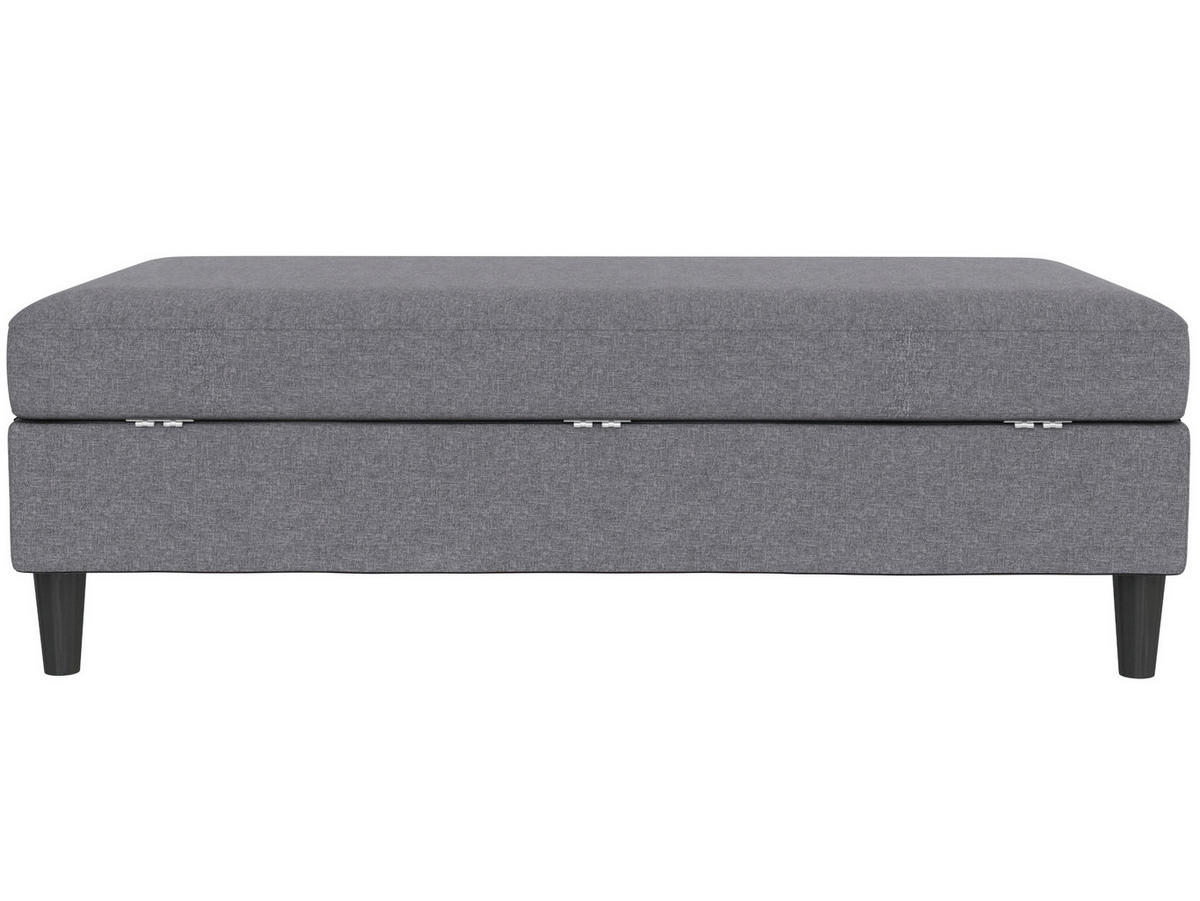 HOCKER in Textil Grau  - Schwarz/Grau, Basics, Kunststoff/Textil (130/43/69cm) - Livetastic