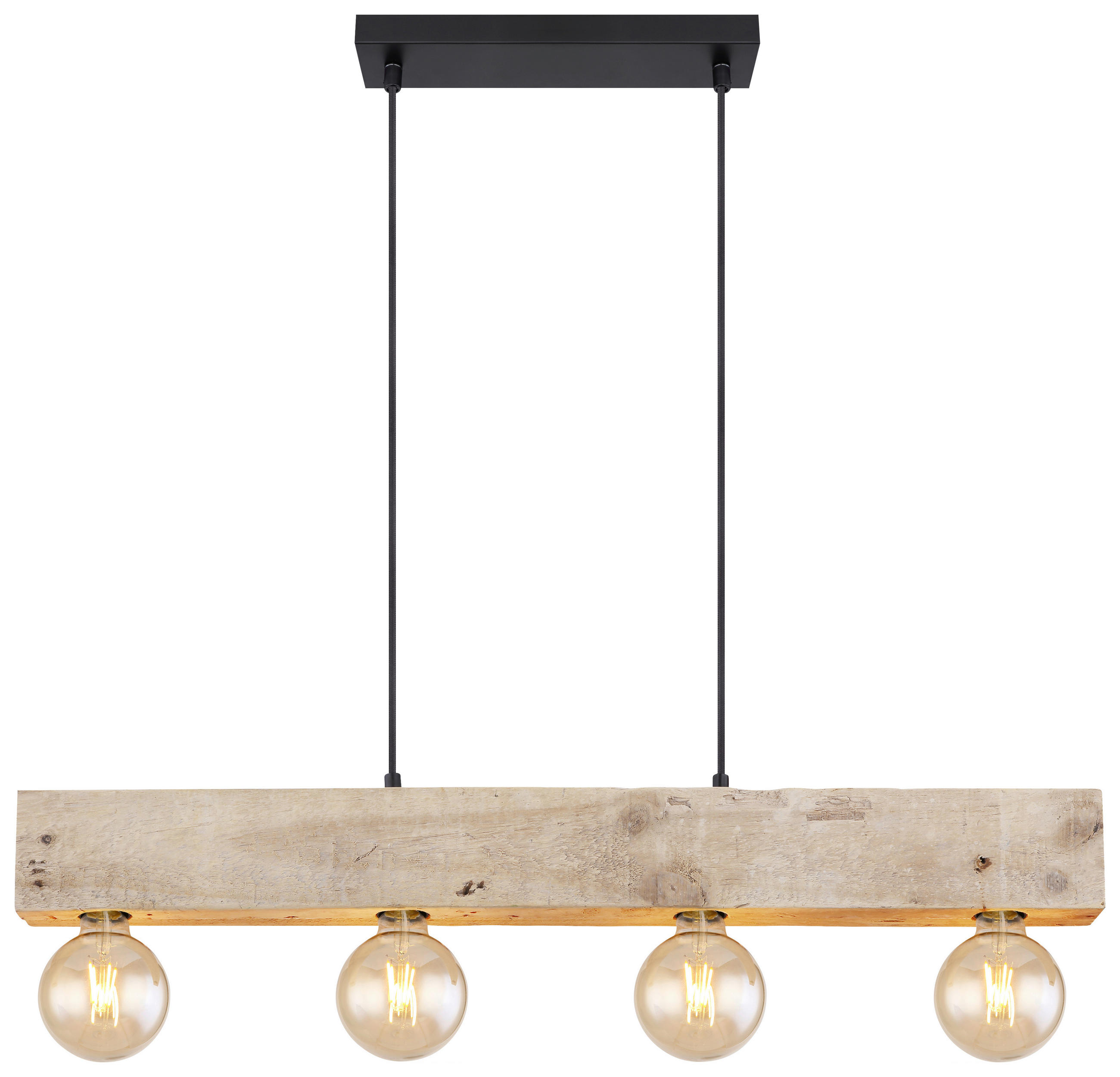 HÄNGLAMPA Adalie 80/6/120 cm  - svart/mörkbrun, Natur, metall/trä (80/6/120cm) - Globo