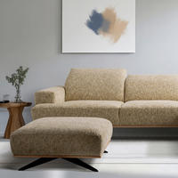 HOCKER PORTLAND Struktur Hellbraun  - Hellbraun/Schwarz, Design, Holz/Textil (95/46/80cm) - Livetastic