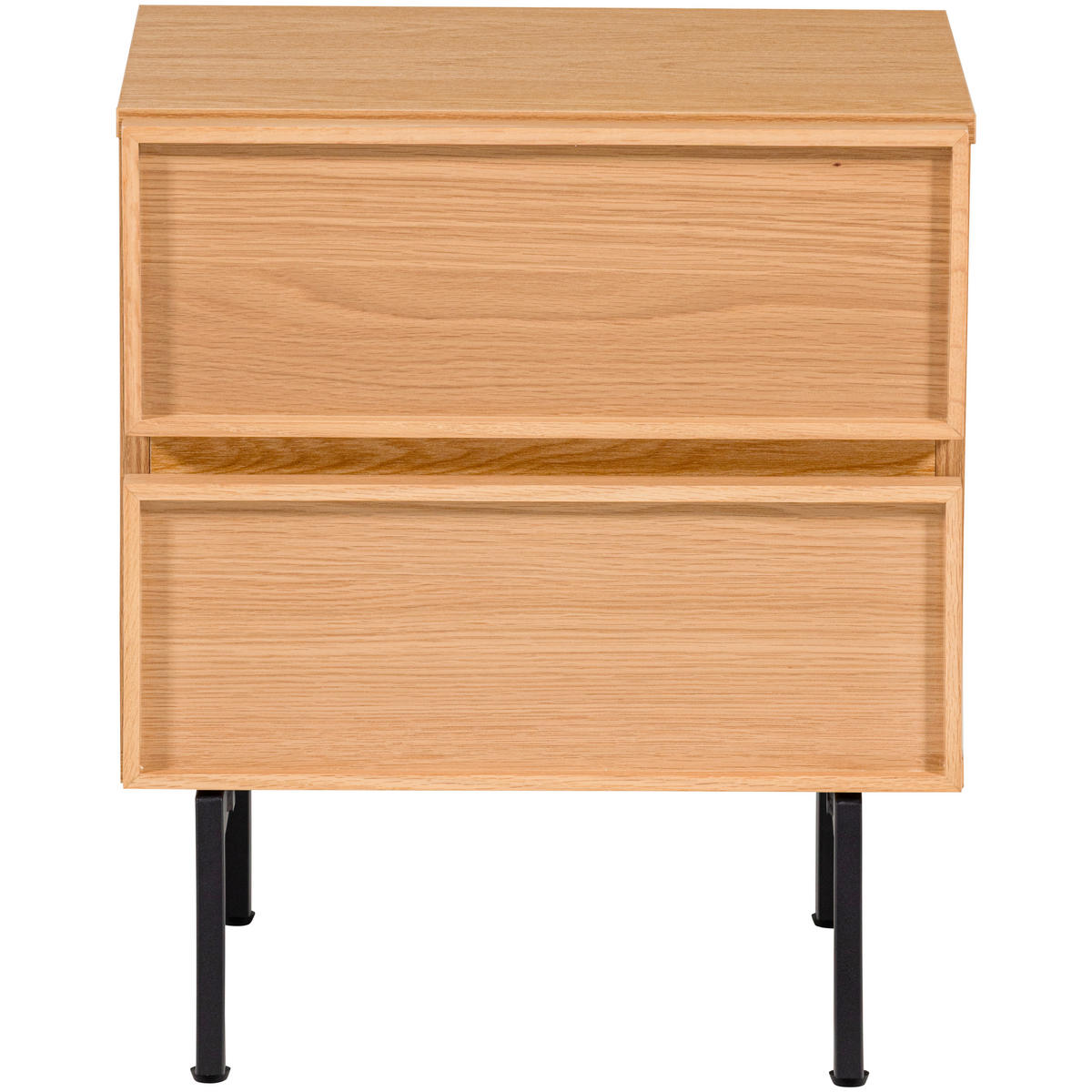 NACHTTISCH 45/51/42 cm  - Schwarz/Naturfarben, Design, Holzwerkstoff/Metall (45/51/42cm) - Livetastic