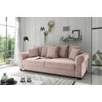 SCHLAFSOFA  mit Stoffauswahl, Liegefunktion, Rücken echt Cord Rosa  - Schwarz/Rosa, KONVENTIONELL, Kunststoff/Textil (250/95/125cm) - Hom`in