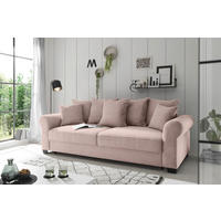 SCHLAFSOFA in Cord Rosa  - Schwarz/Rosa, KONVENTIONELL, Kunststoff/Textil (247/95/125cm) - MID.YOU